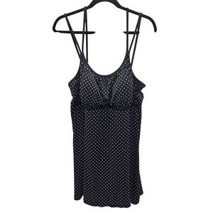 SlimShaper Polka Dot Tankini Swim Dress Black White‎ Size 22 467423 UPF 50 NEW